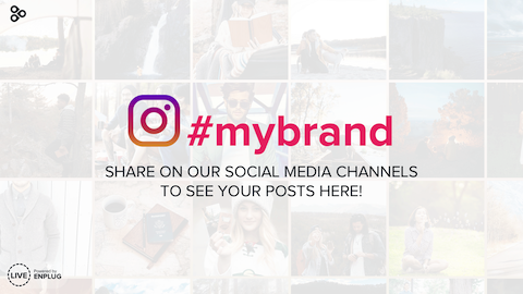 Social Media Collage App showing hashtag to contribute to display feed