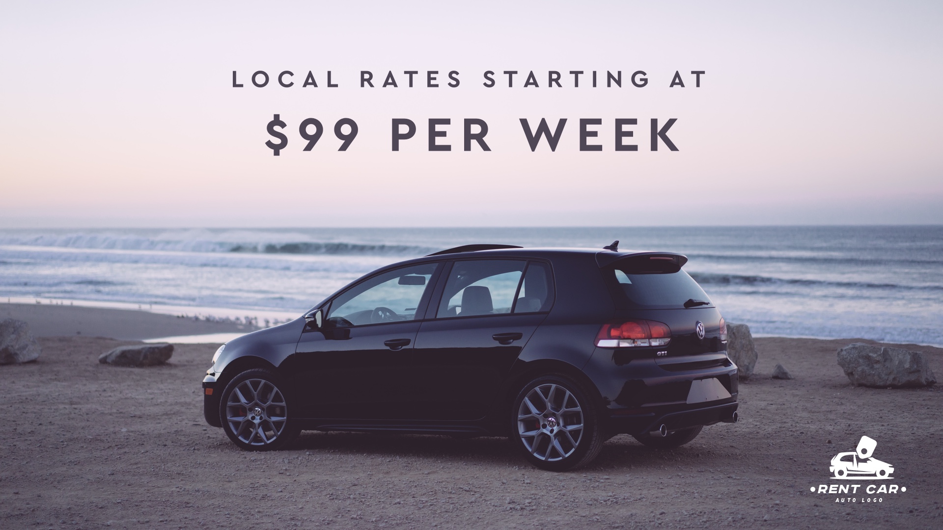 Car rental digital signage ad example