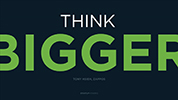 Startup Vitamins App showing think bigger quote