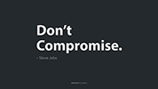 Startup Vitamins App showing don't compromise quote