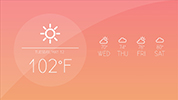 Weather app for digital signage red gradient example