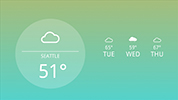 Weather app for digital signage green gradient example