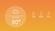 Weather app for digital signage orange gradient example