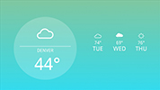 Weather app for digital signage blue gradient example