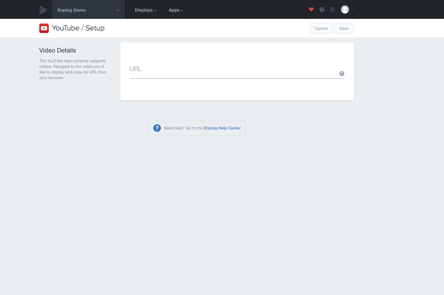 Youtube App setup screen