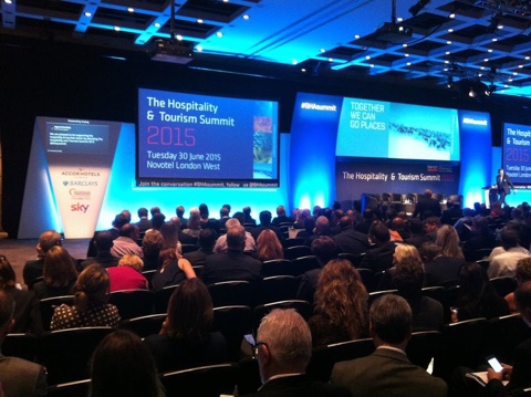 Hospitality and tourism event using digital signage on stage