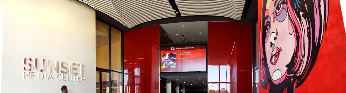 video wall showing social media on campus