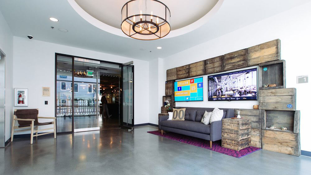 Wework Lobby with digital signage